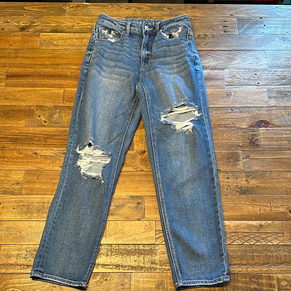 Distressed Blue Jeans